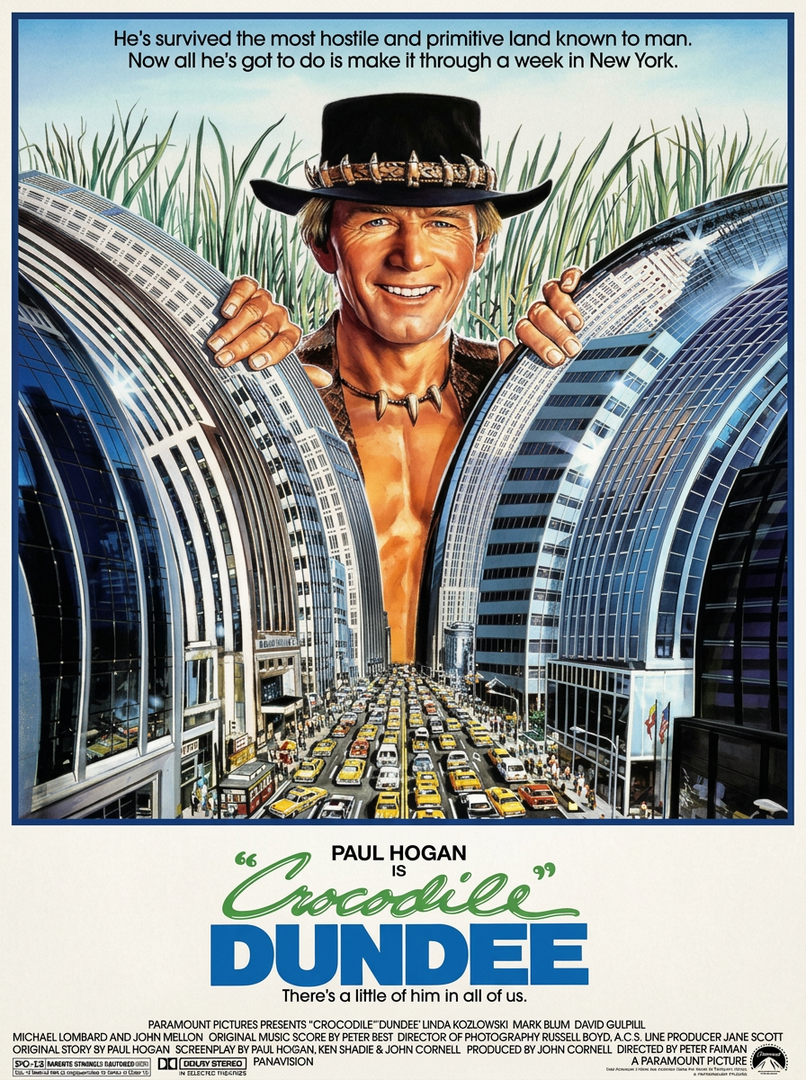 1986 "Crocodile Dundee" one-sheet movie poster