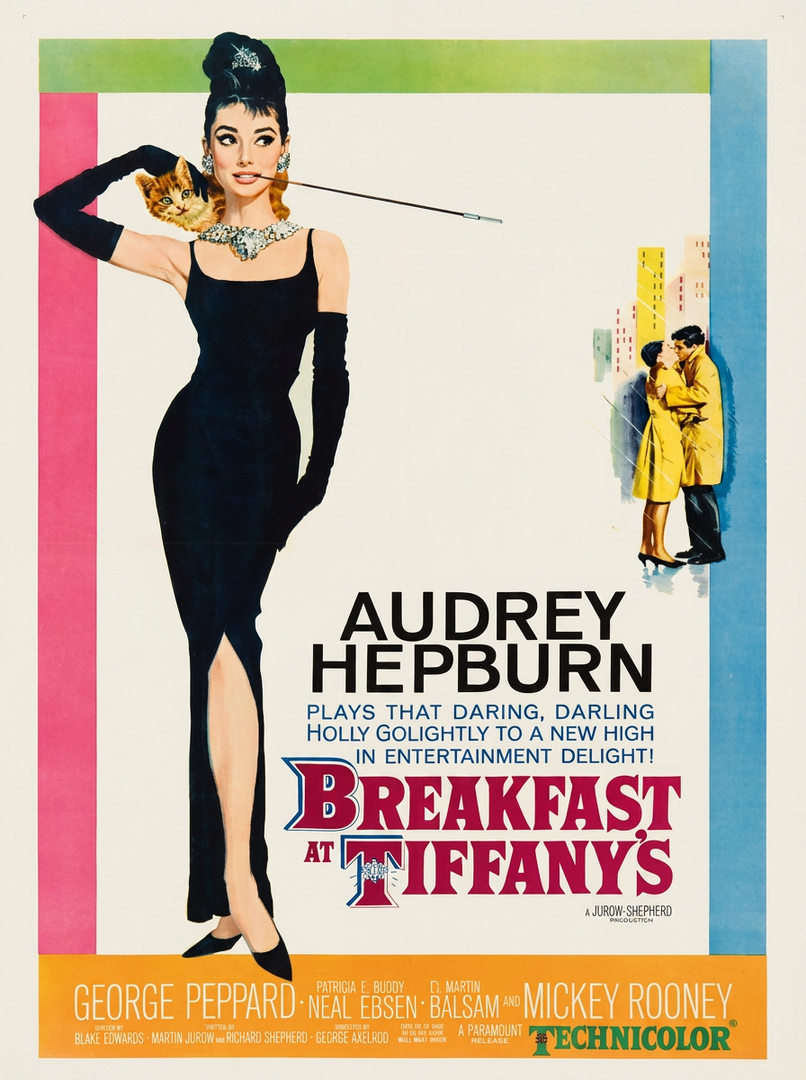 Classic 1961 "Breakfast at Tiffany's" one-sheet movie poster