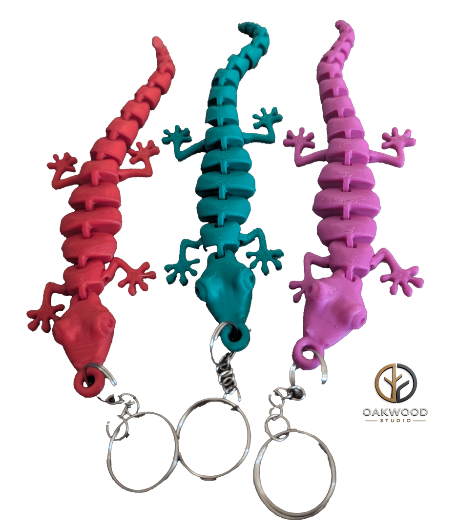 Articulated lizard keyring