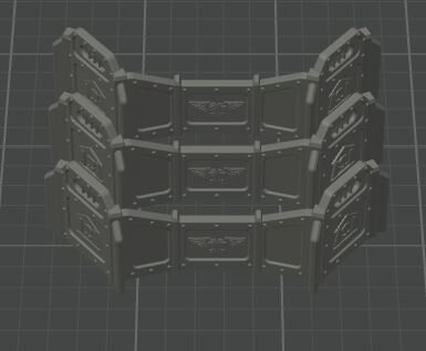 W40k 11th Edition wall bunker wall short (C) - 3 PK