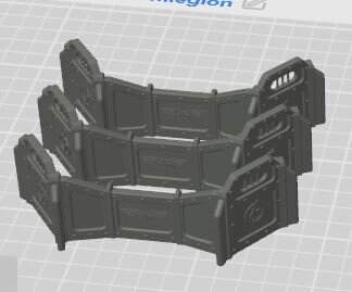 W40k 11th Edition wall bunker wall short (S) - 3 PK