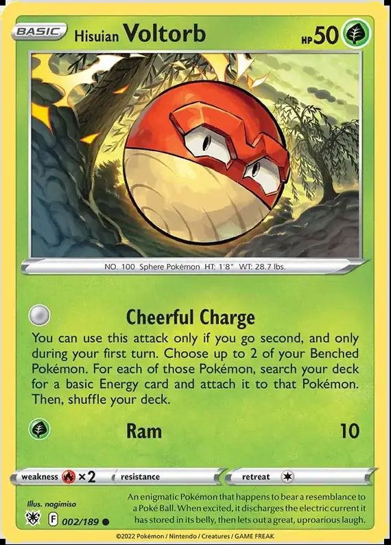 Hisuian Voltorb (3) pokemon card